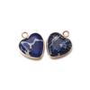 2pcs/lot Natural Emperor Stone Pendant Classic Heart Metal Frame Charms Necklace Accessories For Women Gift Diy Jewelry Finding