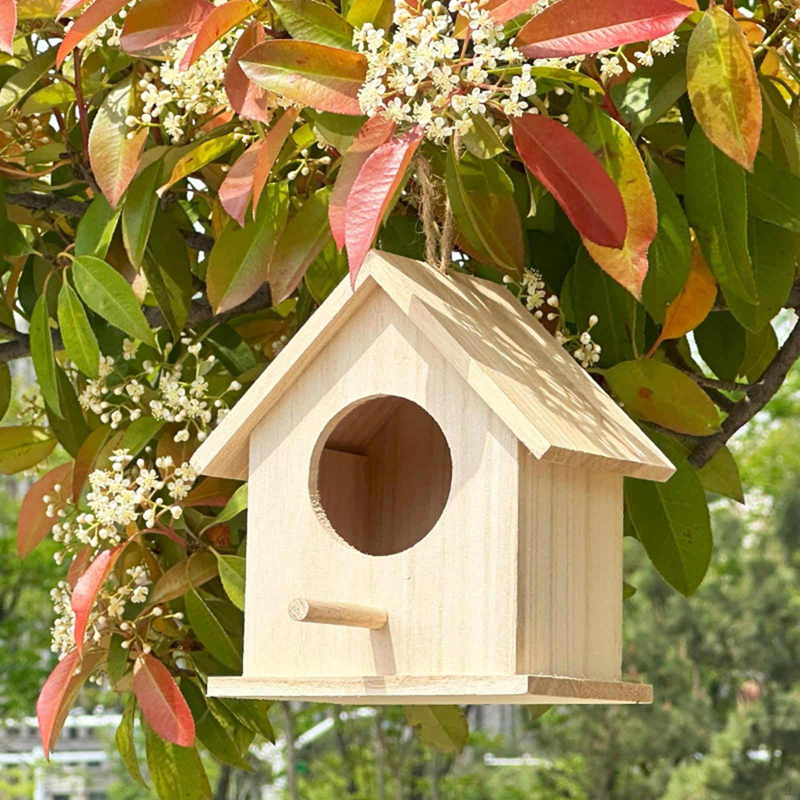 

Wooden Bird House Nest Decor Garden Accessories Gift Ornament Hanging Birdhouse for Tree