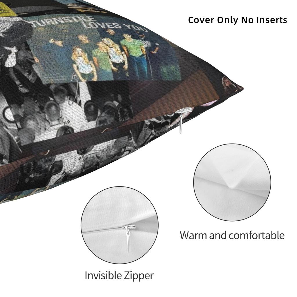 Decorative Pillowcases Turnstile Rock Band Tour Stuff Seater  Throw Pillow Case Cover Zippered Multi Size
