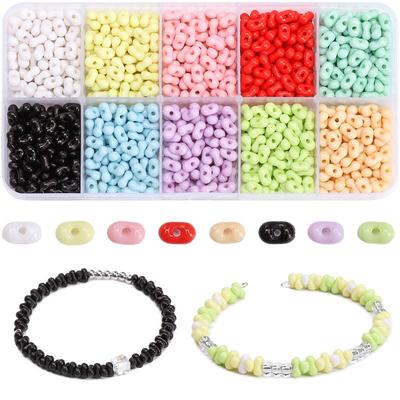 1050 sztuk/pudełko Akrylowe Koraliki Peanut Zestaw Akcesoriów do DIY Naszyjnik Bransoletka Biżuteria Making
