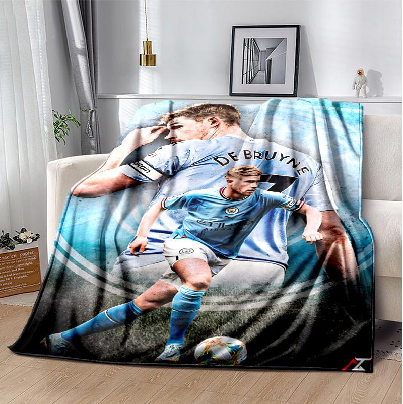 Kevin De Bruyne Flannel Blanket Soft Warm All-Season Throw, Design for Camping, Car Travel, Hiking Sofa, Bed, Office Perfect Gift for Parties