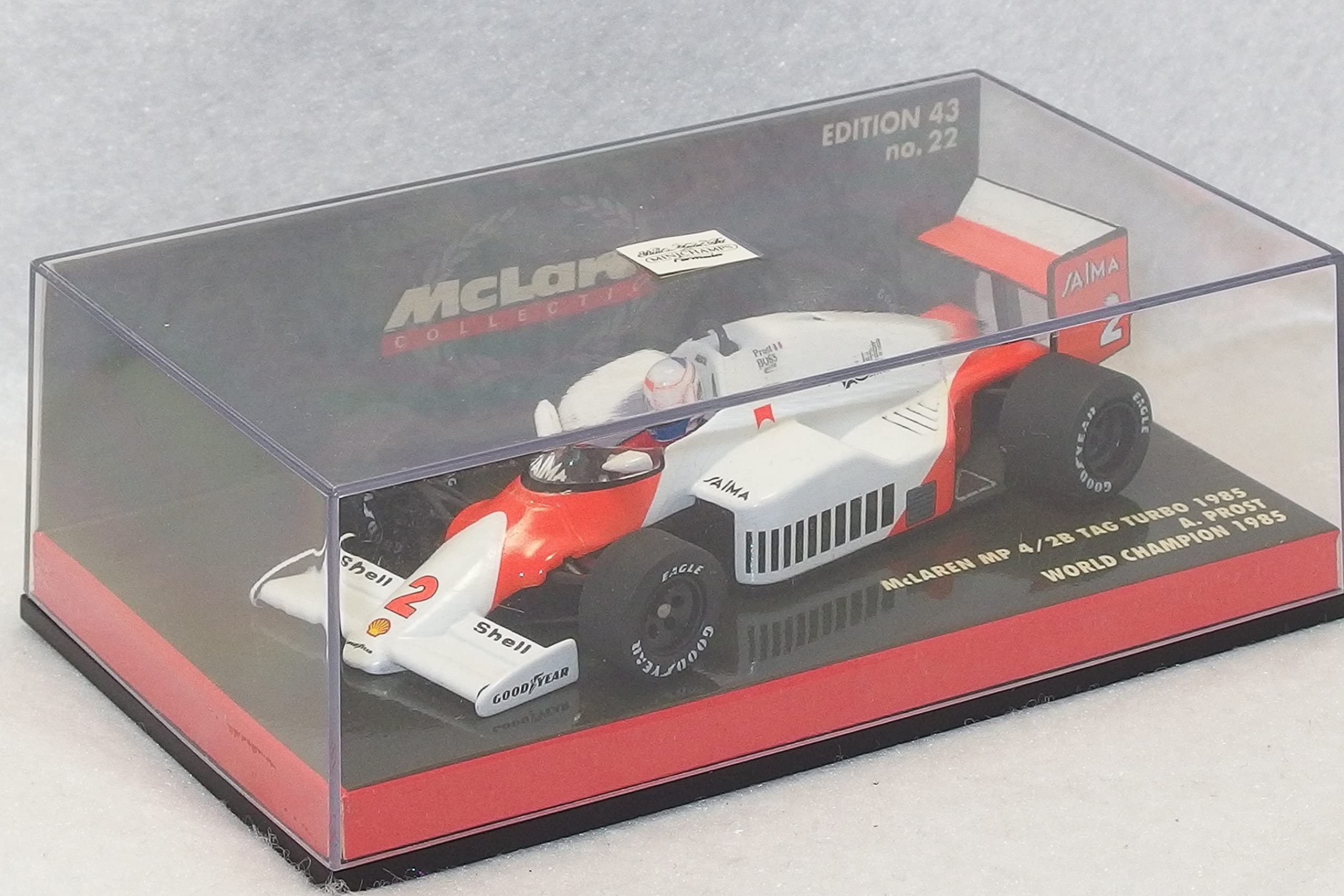 

MINICHAMPS F1 McLAREN Коллекционное издание43 McLaren TAG TURBO ЧЕМПИОН МИРА 1985 Коллекция McLaren Ален Прост Чемпион мира 530854302 PMA
