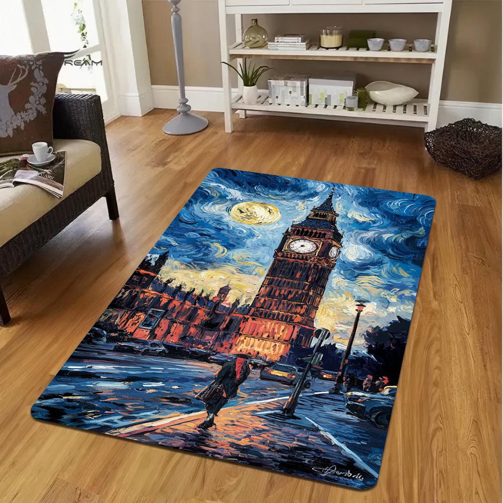 Landscape Carpet Cartoon Living Room Kitchen Sofa Table Balcony Rug Non-slip Washable Mat Exquisite Decoration Ornaments