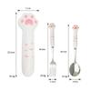 Stainless Steel Fork Spoon With Storage Box Cute Cat Paw Cutlery Set Dinnerware Tableware Silverware Lunch Bento Accessories