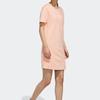 Adidas Neo C Plus Dress Solid Color Letter Print Sports Casual Breathable Round Neck Short Sleeve Dress Women Dresses Pink EI4702