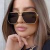 Oversized Square Sunglasses Women Men Luxury Brand Vintage Sun Glasses Men Frame Glasses Black Shield Sunglasses UV400
