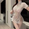 Sex Underwear Lace Split Perspective Cheongsam Uniform Pure Passion Free Pajamas Hip Cheongsam