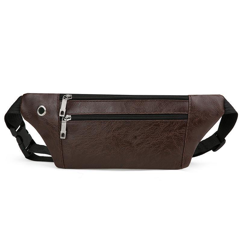 Bauchtasche Herren Tragbarer Gürtel Handy-Bauchtasche Schicht PU-Leder Multifunktional Einzelne Schulter Crossbody Handy-Tasche