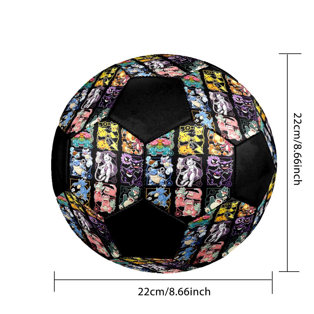 Pokemon Indoor Soccer Ball Colorful Machine Stitched PVC Size 5 Team Training Competition Ready Durable High-Bounce Cool Sports Gift