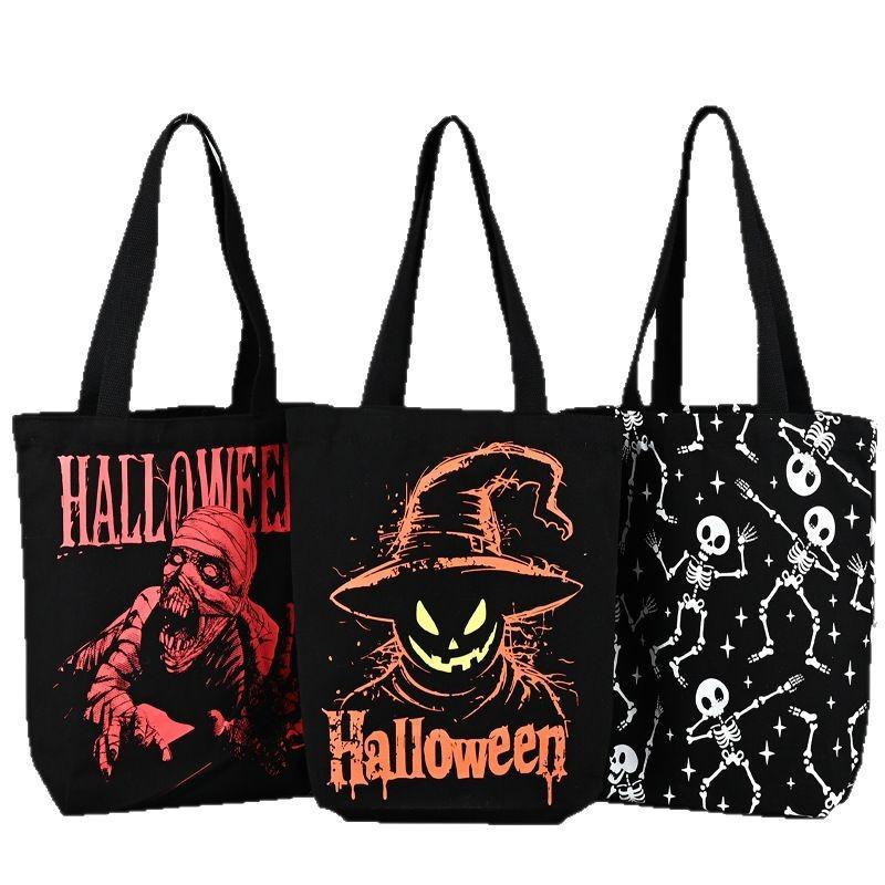 Cross-border halloween easter holiday party cotton bag christmas party ghost festival candy shopping bag canvas bag