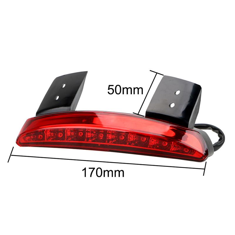 Red LED Brake Tail Light For Bike Motocycle Touring Sportster XL 883 1200 Cafe Racer Rear Fender Edge Taillight