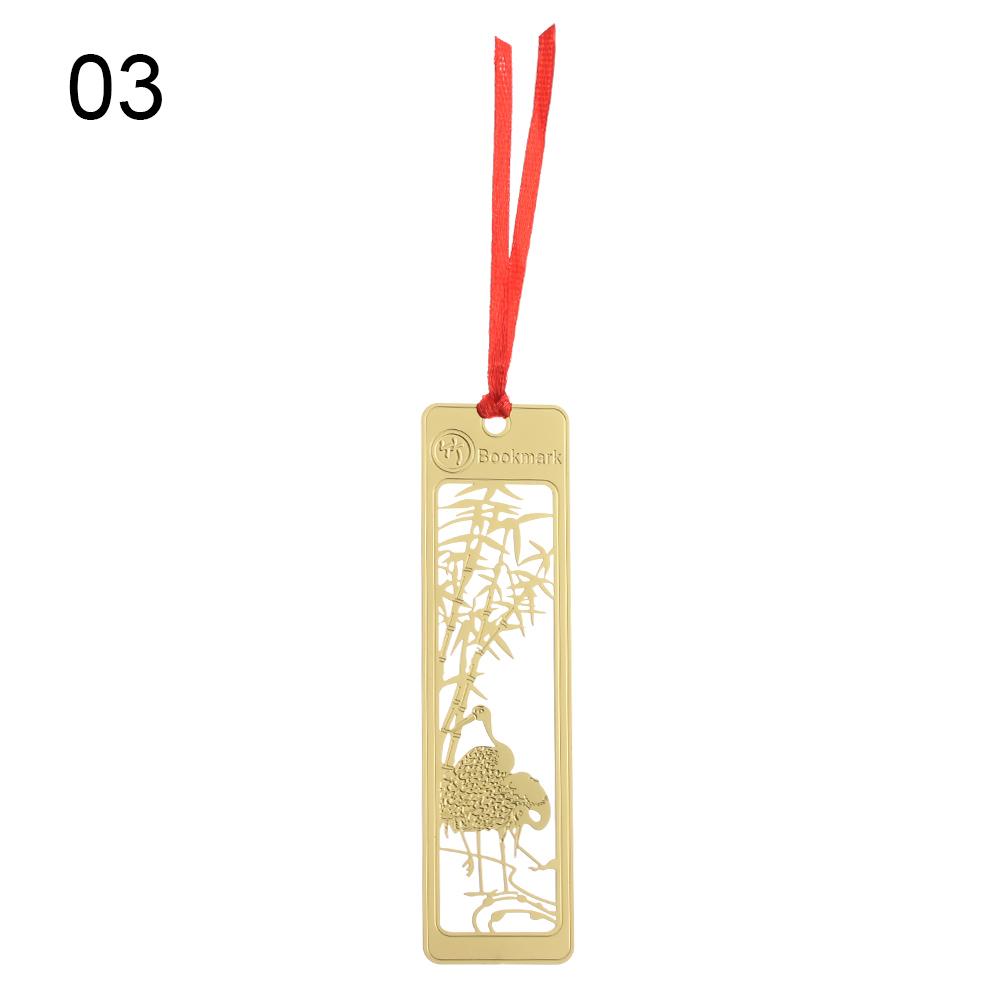 Metal Hollow Bookmarks Chinese Style Red Knot Creative Book Clip Stainless Steel Pagination Mark Calligraphy Painting Kids Gift