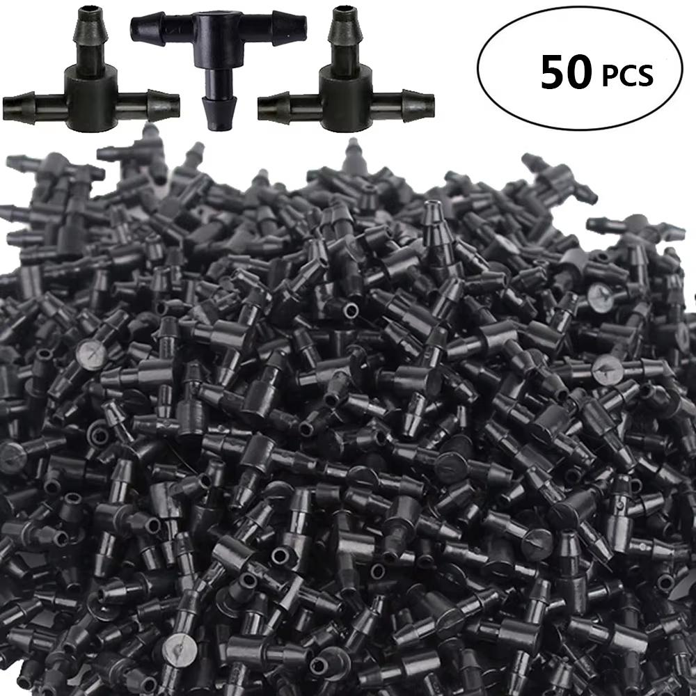 Three-Way Drip Irrigation Connector Hose Barb Connector Suitable for Sprinkler Irrigation Irrigation System 4mm/7mm Pipes