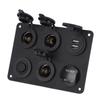 Switch Panel 6 Gang Waterproof LED Digital Display Voltmeter USB On Off Kit for Car RV Yacht