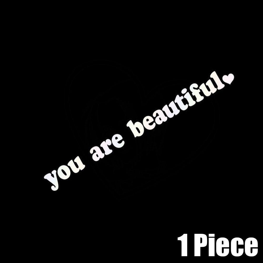 1pc Car Makeup Mirror you are beautiful Styling Interior Sticker Rear View Mirror Creative Decoration Decal Auto Accessories