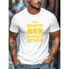 European Sizes Men's DER BEWEIS! BIER MACHT SCHÖN Pattern Summer Casual Crew Neck Short Sleeve T-Shirt