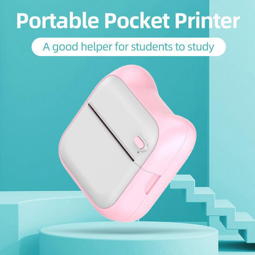 Portable Mini Printer Wireless BT Thermal Printer Easy Operation Compatible for Android IOS Pocket Printer Label Maker