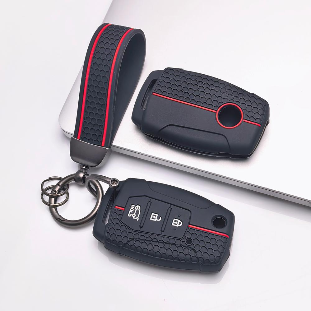 Copri Telecomando per SsangYong Korando Actyon Kyron Rexton Tivoli Musso con Portachiavi Protezione Anti-graffio Protezione Antiurto Texture Morbida al Tatto