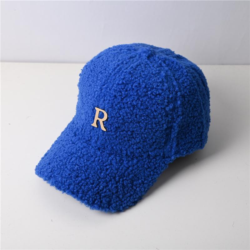 Baseball Cap Winter Hat For Women Men Unisex Letter Metal Logo Imitation Cashmere Keep Warm Simple Casual Winter Caps New Velvet