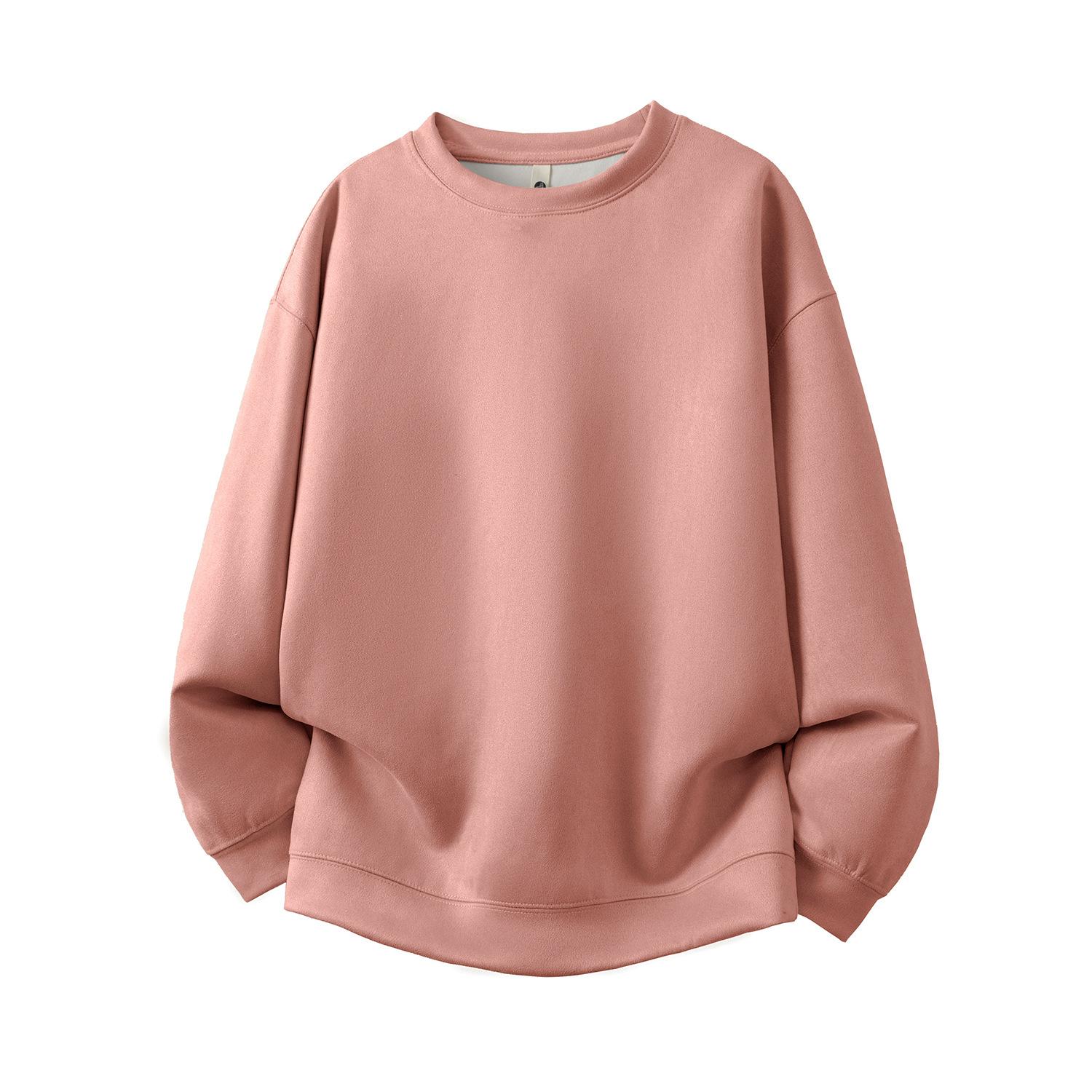 

Осенняя мужская однотонная замшевая куртка-свитер с круглым вырезом, мужской повседневный свитер свободного кроя M