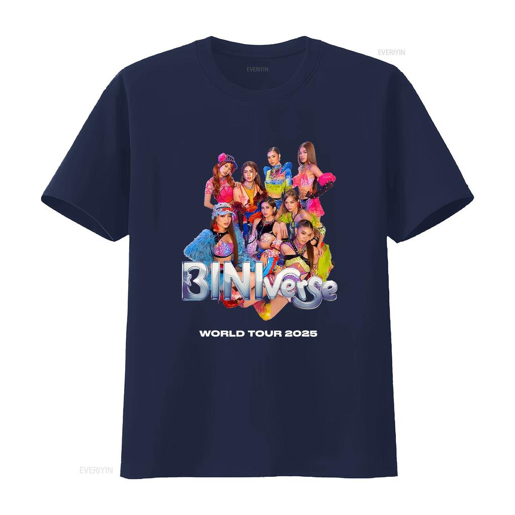 Bini Biniverse Welttournee Daten auf der Rückseite p pop T-Shirt vintage gewaschen Herren Streetwear Designer Kleidung Grafik Unisex