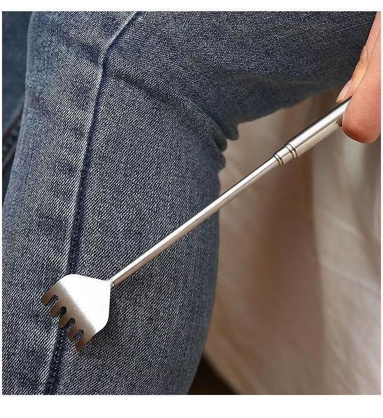 Telescopic Back Scratcher Tool Stainless Steel Silver Household Necessities Easy To Carry No Harm To Skin Retractable Scratcher