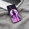 S-Sailor- Moon Black Soft Silicone Phone Case for Samsung Galaxy A73, A71, A72, A70, A53, A52, A51