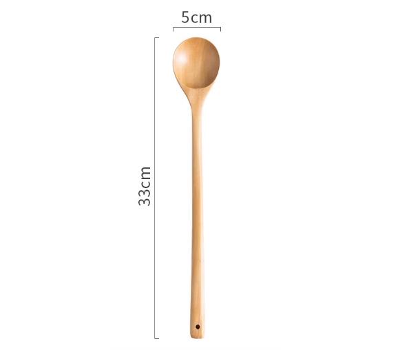 Long Wooden Stirring Spoon, Wooden Spoon with Long Handle for Stirring and Cooking, Wood Extended Cooking Spoon