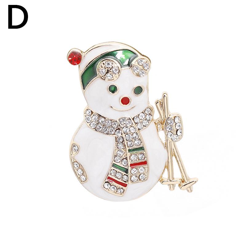 1PC Crystal Deer Brooch Pins Women's Christmas Brooch Jewelry Decoration Santa Claus Party Gifts