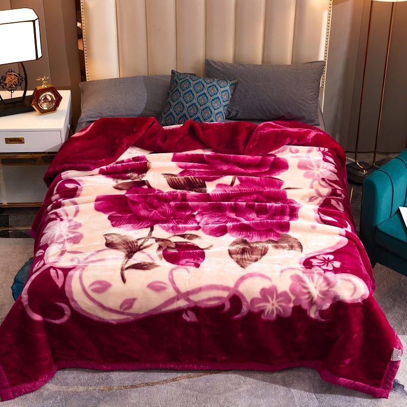 G5Z Double Layer Thickened Raschel Blanket - Cozy Autumn/Winter Quilt for Couples or Wedding Cover