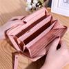 Leather Wallet For Women, Clutch Travel Tassel Purse Wristlet In Colorblock Leather With Card Slots Money Organizer And Phone Holder