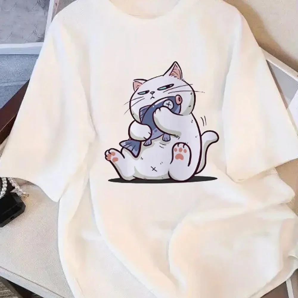 

Round neck T-shirt for womenthetics versatile casual comfortable Popular daily with nice Vintage pattern S