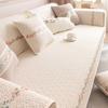 Pure Cotton Lace 3D Embroidered Sofa Cushion Pastoral Non-Slip Sofa Cover for All Seasons Skin-Friendly Soft Furniture Protector