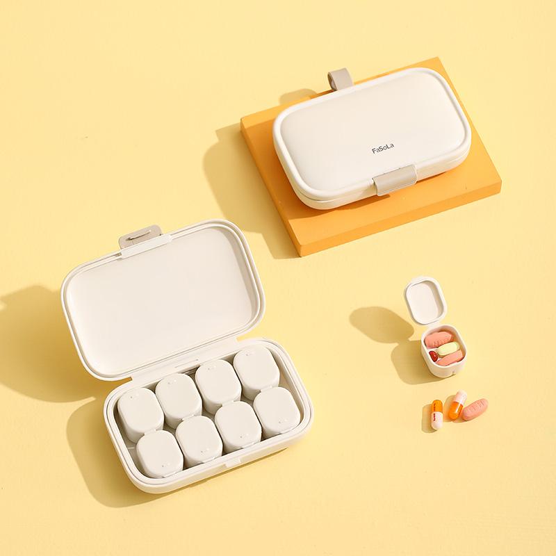 8-Grid Pill Box, Portable Mini Pill Storage Box For Separate Loading, Large-Capacity Pill Box 7 Days Mini Medicine Chest