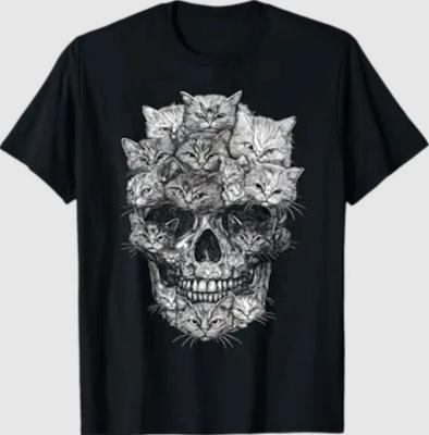 Ein Schädel Aber es sind Katzen Kätzchen Skelett Halloween Katze Schädel T-Shirt