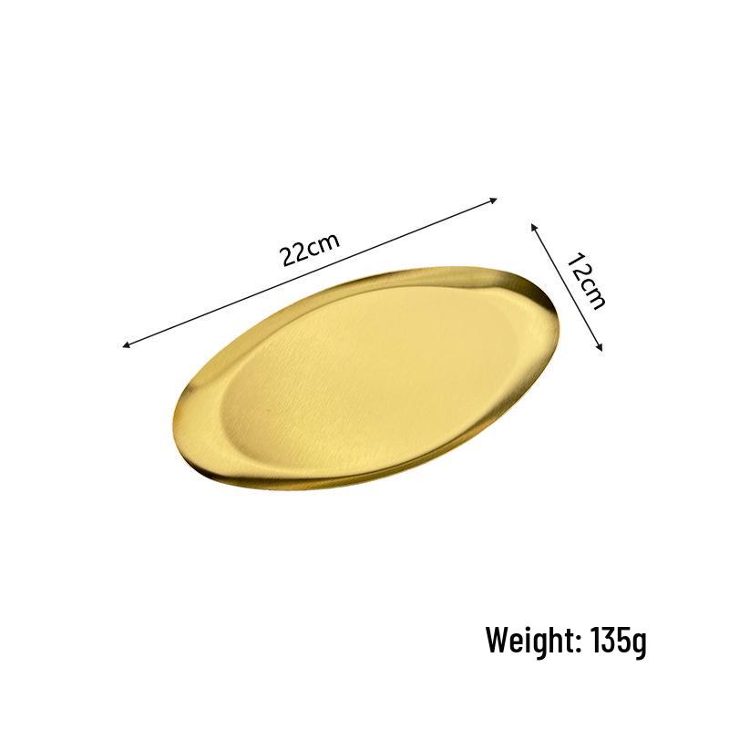 Korean Stainless Steel Egg-Shaped Plate for Desserts, BBQ, and Snacks
