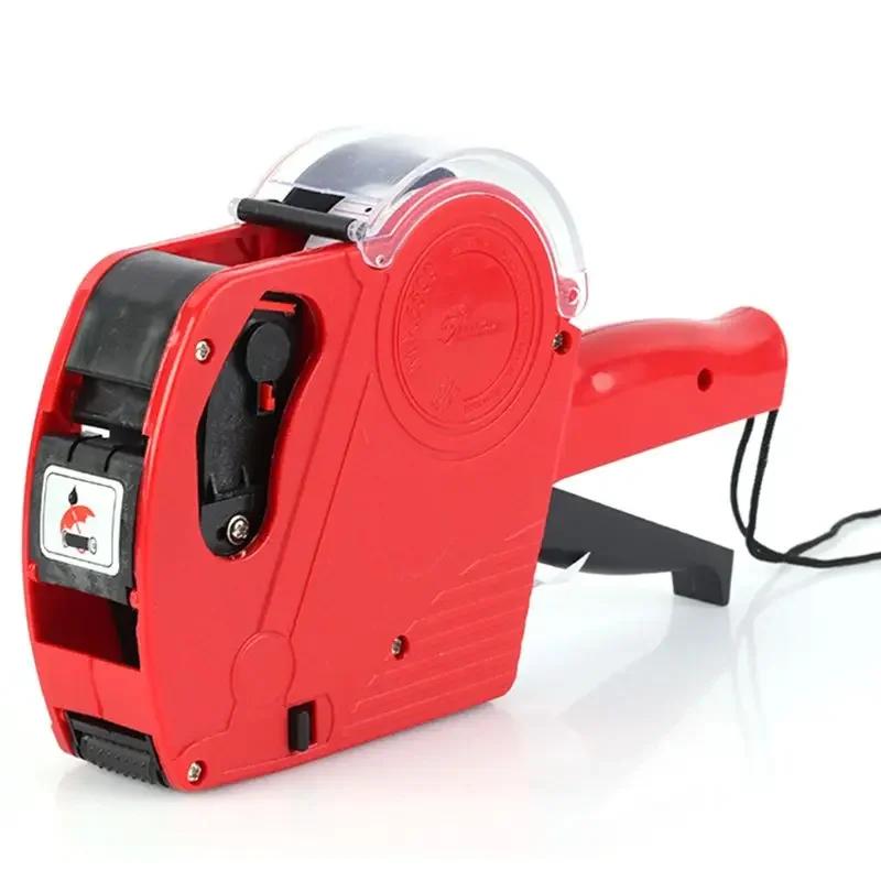 8 Digits Digital Tag Gun Handheld Price Label Gun + 1 Lines Labels +1 Ink 5500 Price Tag Marker Machine Labeler Labeller Sticker красный