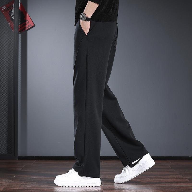 High-end sweatpants men's autumn and winter loose straight wide legs trendy brand drape solid color sports casual versatile long pants