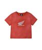 PHYPS MOTORCYCLE Womens Damage Washed Wing Logo Crop Tee Red