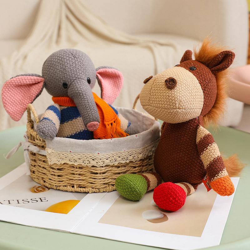 Superior-Grade Cute First-Class Knitted High-Standard Animal High-Standard Plush Play Sets High-Standard Bear Pink Premium-Quality Pig