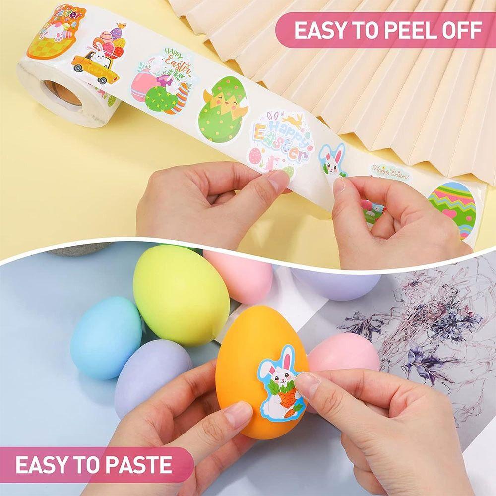 500PCS Cartoon Rabbit Easter Seal Sticker Self-adhesive Multiolor Cartoon Bunny Decals Envelope Sealing Waterproof