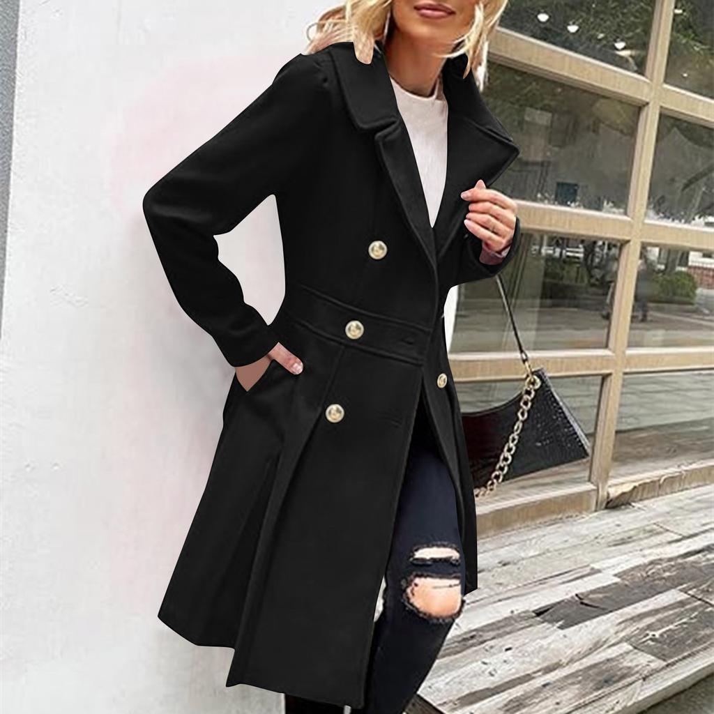 Women's Solid Color Thick Long Sleeve Fashion Coat Jacket