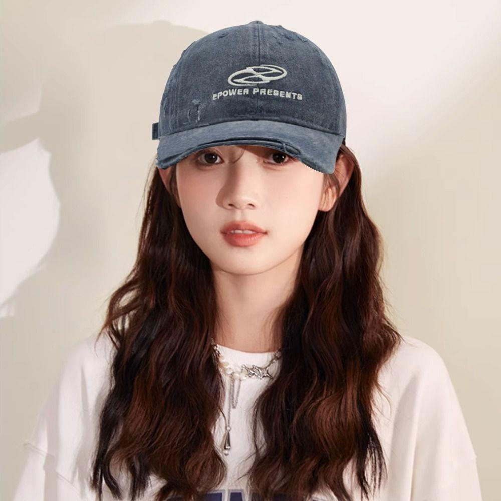 Vintage Peaked Hats Letter Embroidery Dad Tucker Hat Fashion Denim Baseball Cap  for Men Women