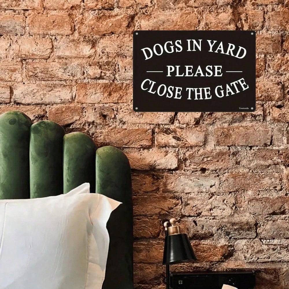 Vintage Tin Sign Metal Plaque Please Close Gate For Dog 8x12 Inch Home Decor Wall Art Bar Cafe Garage