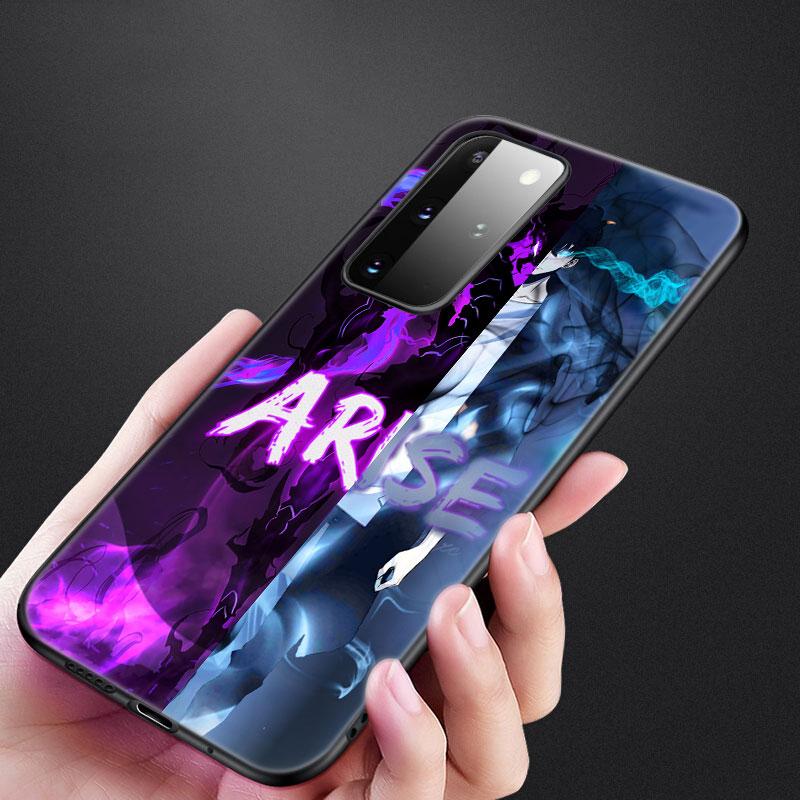 Anime Solo Leveling Phone Case For Samsung Galaxy S22 Pro S21 S20 Ultra FE S10 Lite 5G S10E S9 S8 Plus Soft TPU Black Cover