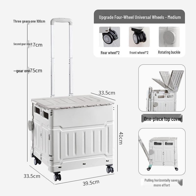 Compact Folding Shopping Cart for Groceries and Camping