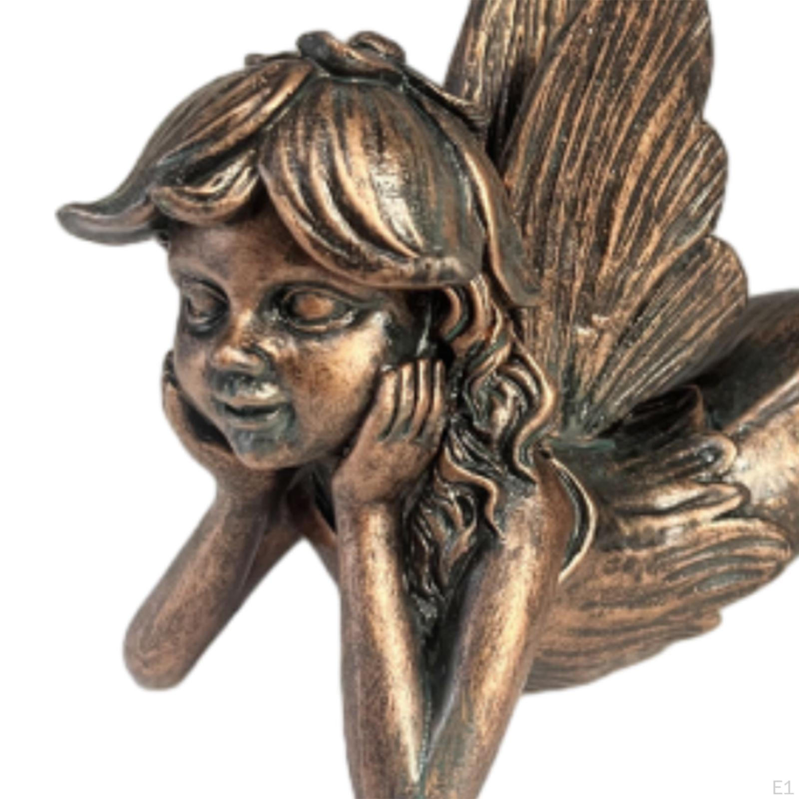 Ovewios Feengarten-Statue Mit Solar-Lichterkette - Harz-Figur Für Garten, Terrasse & Balkon | Wetterfeste Deko Mit Magischem Beleuchtungseffekt