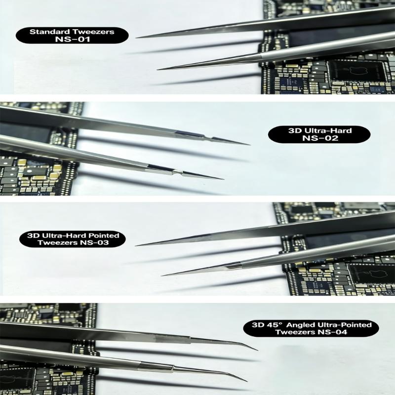 No Magnetic Nonrust Steel 3D Tweezers Component Tweezers Produced for High Accuracy Work on Sensitive Devices