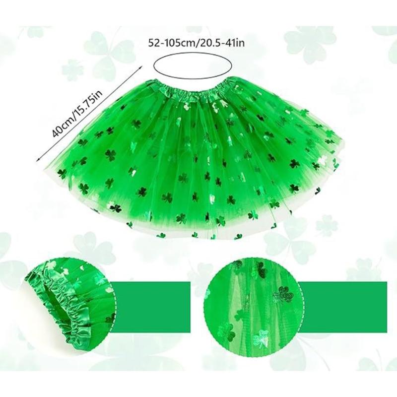 Saint Patrick Costume Shamrock Eyeglasses Headband Tutus Skirt Irish Festival Costume Accessories Saint Patrick Day Outfits