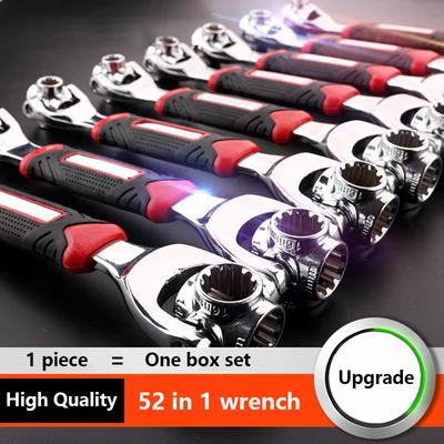 52in1Universal-Steckschlüssel 360 ° Multifunktionaler blumenförmiger Zwölf-Winkel-Steckschlüsselsatz Autowartung und -reparatur